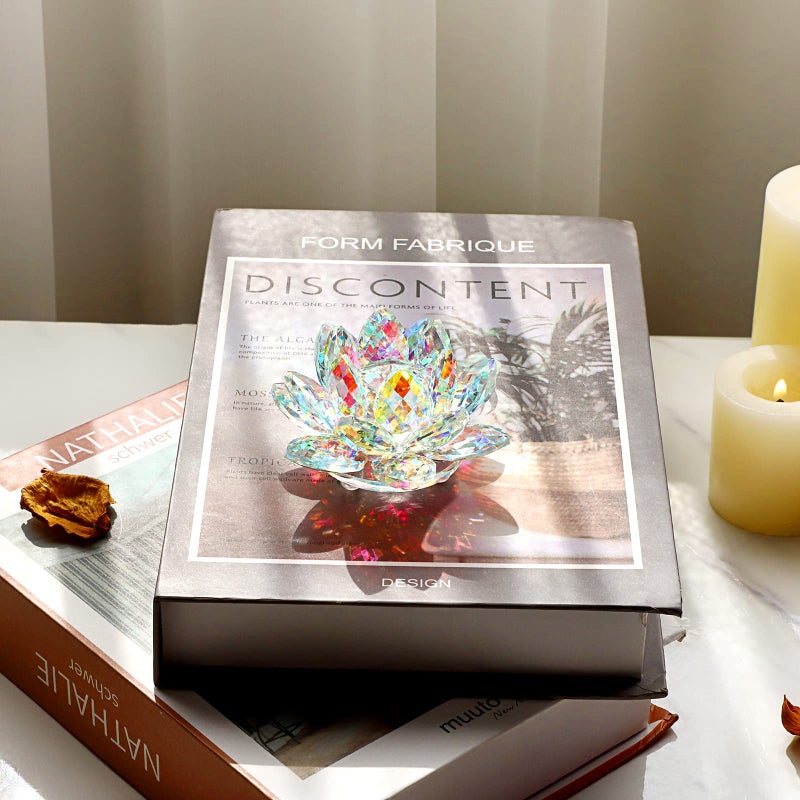 OwnMy 3 Inch Sparkle Crystal Lotus Flower Figurines Decorative Lotus Flower Ornament, Glass Lotus Feng Shui Decor Crystal Flower Paperweight for Home Office Tabletop Centerpieces - Image 5
