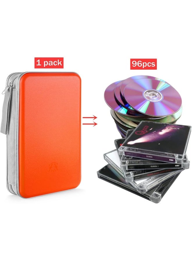 LIOVODE LIOVODE DVD Case, 96 Capacity CD Case Holder Storage Organizer Hard Plastic Protective Disc Wallet for Car  - Image 2