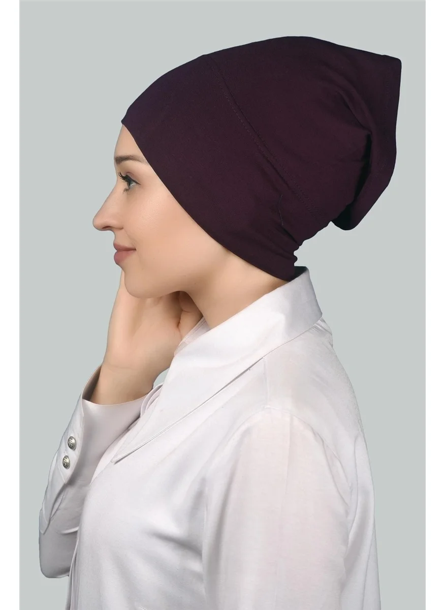 Altobeh Ready-made Practical Snap-on Long Tube Hijab Bonnet - Plum