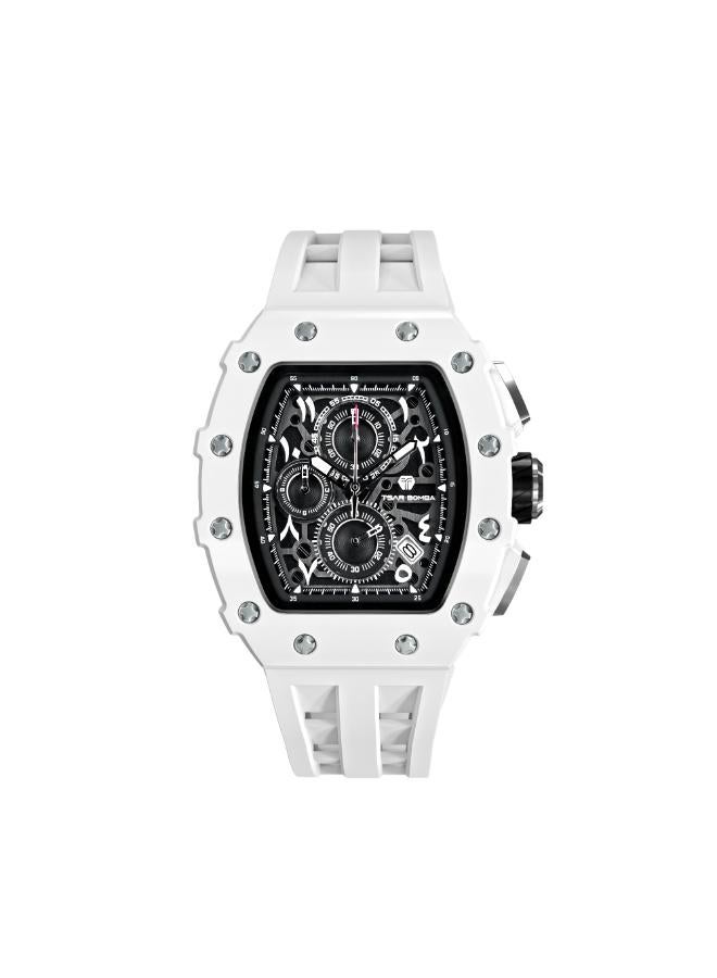 TSAR BOMBA ساعة يد رجالية تناظرية بسوار سيليكون - - Image 1