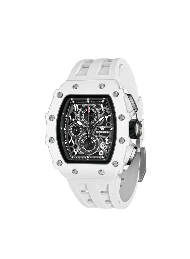 TSAR BOMBA Men's Silicone Analog Watch TB8204QA-01 - 43.5x50.5 mm