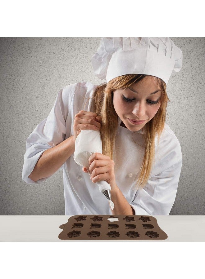 دانزي إكس عبوة من 4 قوالب سيليكون على شكل زهرة، قالب حلوى الشوكولاتة، قالب سيليكون من DanziX لحفلات الزفاف والمهرجانات والحفلات وهواة الأعمال اليدوية - 15 تجويفًا - Image 5