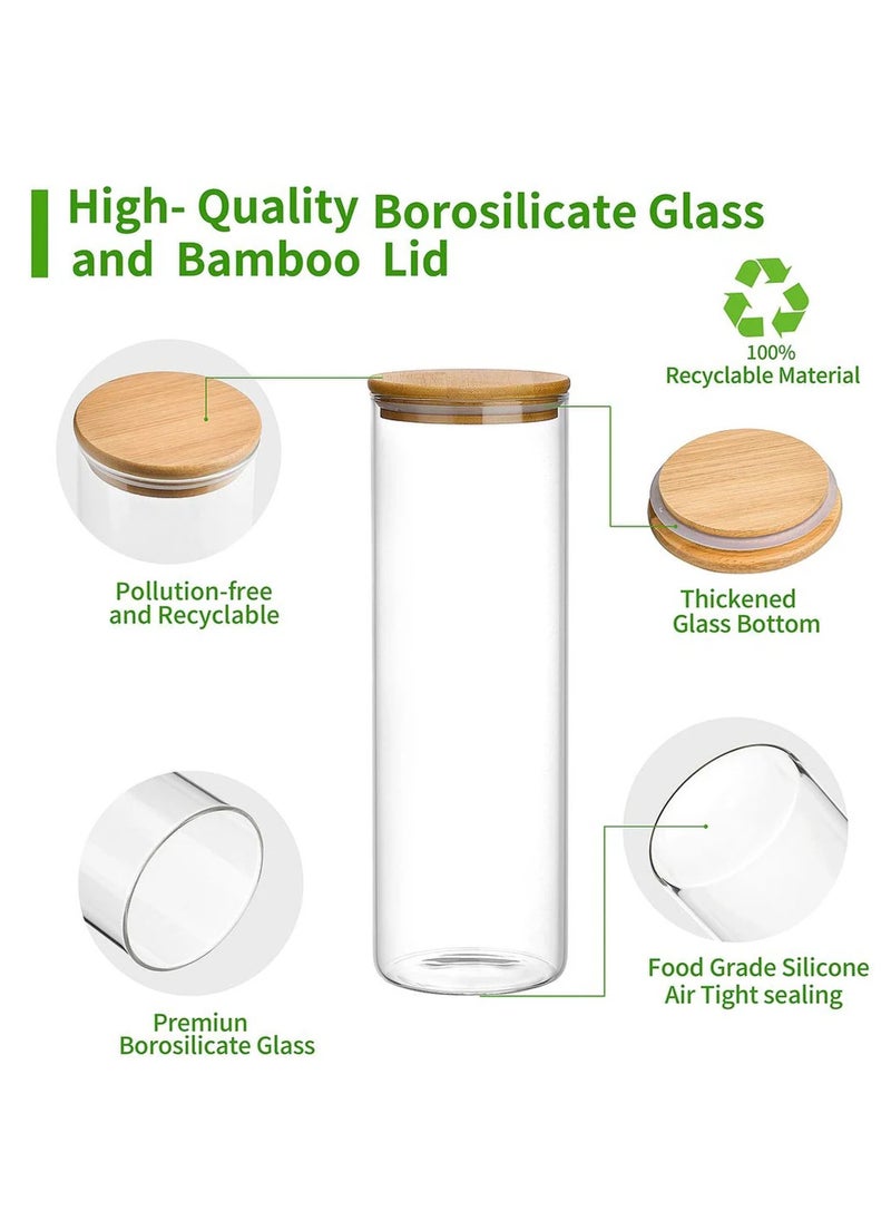 Swift SWIFT Glass Storage Jar Containers Set,Spice Jar Set, 6 Piece Glass Jar with Bamboo Airtight Lids  - Image 5