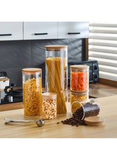 SWIFT Glass Storage Jar Containers Set,Spice Jar Set, 6 Piece Glass Jar with Bamboo Airtight Lids - pzsku/Z2C11499E348ED377879DZ/45/_/1700490694/333a0e48-232c-45c2-bb2b-f996d31d9cae