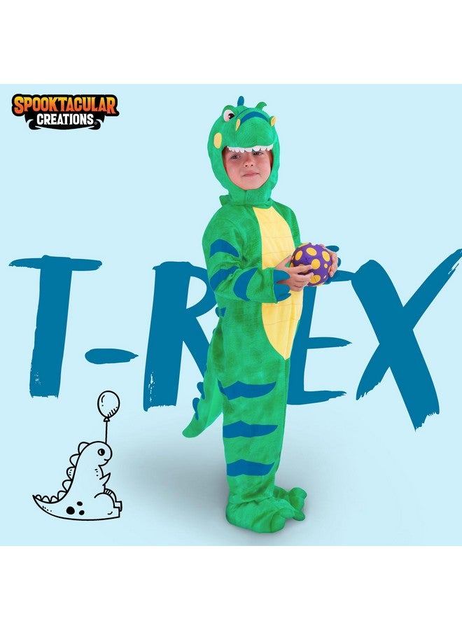 Spooktacular Creations Spooktacular Creations Halloween Child Green Dinosaur T-Rex Costume with Toy Dinosaur Egg for Dress up, Theme Party (3T (3-4 yrs))  - Image 2