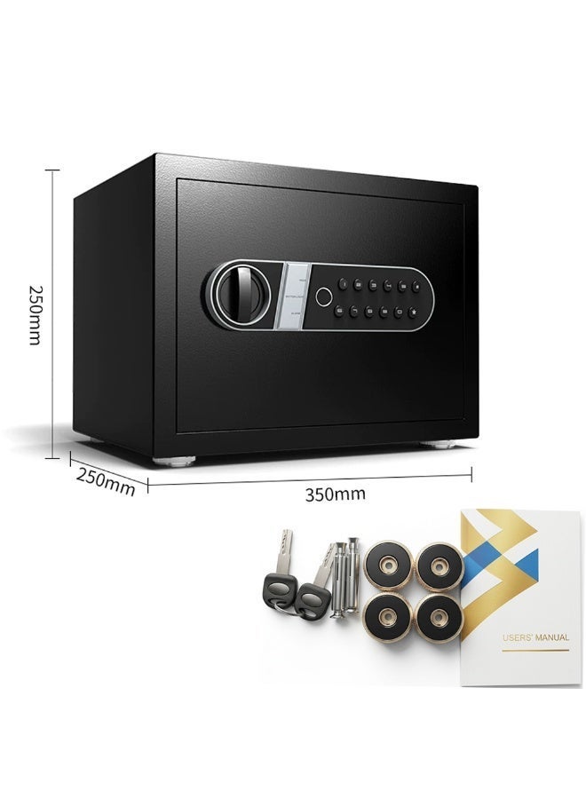 Sharpdo Fingerprint Digital Medium Safe Box & Locker, 19L 35x25x25CM Electronic Safe|High-Precision Fingerprint Recognition, Digital Keypad & Emergency Key, Anti-Pry Tamper-Proof Anti-Theft Safe for Home Office, Stores Money, Documents, Jewelry - Image 4