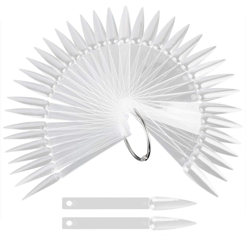 80 قطعة عصي عرض الأظافر الشفافة عصي عينة الأظافر ستيلتو نصائح ممارسة الأظافر عينة ألوان الأظافر مع حلقة معدنية