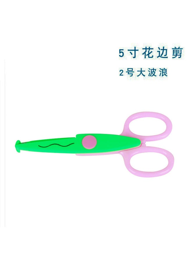 HELPS Children's Safety Plastic Handmade Fun Lace Scissors Student Cartoon Diy5 Inch Photo Album Photo Pattern Card Scissors - Image 1