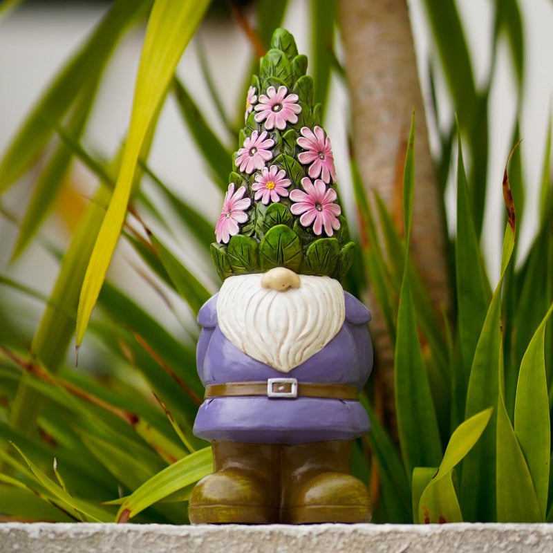 Nacome Solar Garden Outdoor Statues Gnome with Succulent and 7 LED Lights - Lawn Decor for Patio, Balcony, Yard Ornament - Chrismtas Gifts for Mom Grandma - Image 2