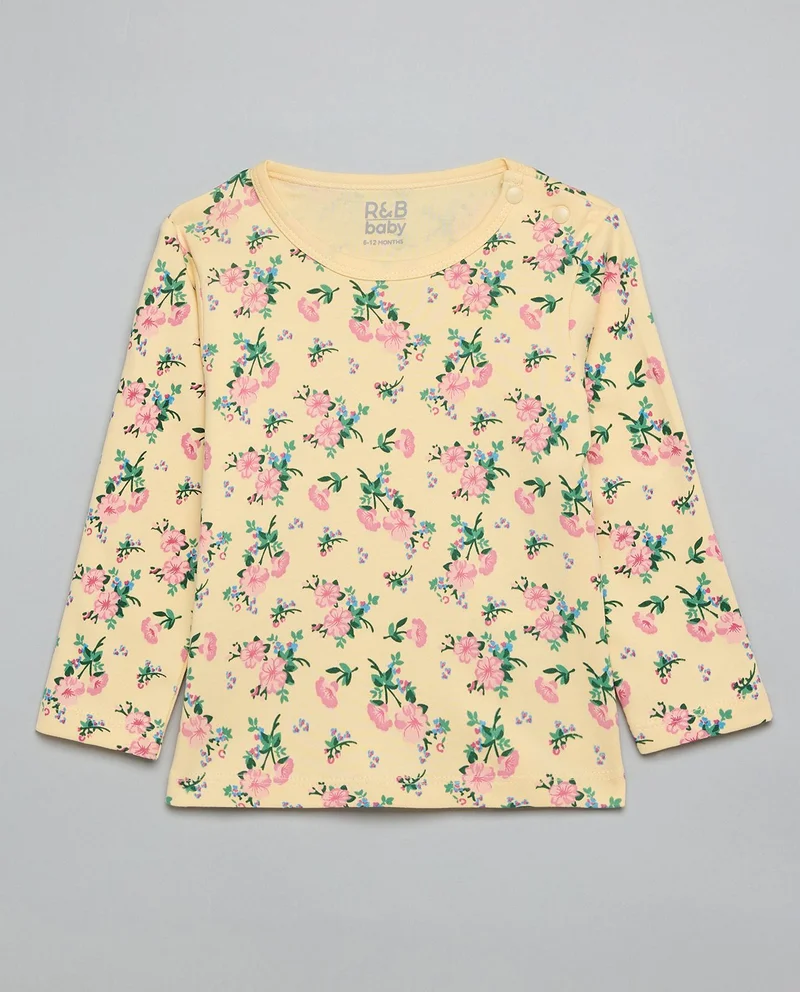 أر أند بي Printed T-Shirt and Pants Set