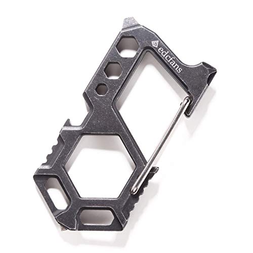 edcfans Carabiner Keychain Stainless Steel Multitool - 11 in 1 Tactical Keychain - Glass Breaker,Bottle Opener, Wrench, Screw Drivers, Key Clip, EDC Keychain for Men - Image 1