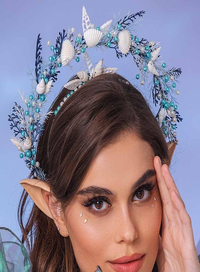 Campsis Seashell Headband for Beach Party:​​ Sparkling Bead and Shell Hair Accessory for Women, Mermaid Festival, Vacation Photos, and Summer Events. - Image 2