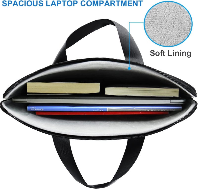 AREYLO Laptop Sleeve Case 15.6 inch, Durable Travel Laptop Bag HandBag Shockproof Protective Computer Cover Carrying Bag Briefcase for 15" 15.6" HP Asus Acer Dell Lenovo Laptop Notebook Ultrabook, (Black) - Image 4