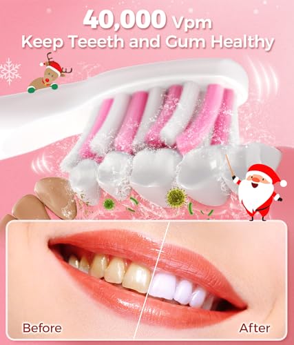 TEETHEORY Electric Toothbrush for Adults with 8 𝐁𝐫𝐮𝐬𝐡 𝐇𝐞𝐚𝐝𝐬, Sonic Electric Toothbrush with 40000 VPM Deep Clean 5 Modes, Rechargeable Toothbrushes Fast Charge 4 Hours Last 30 Days - Image 2