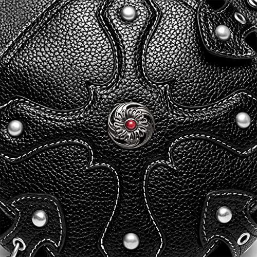 Valentoria Steampunk Waist Bag Fanny Pack Fashion Gothic Leather Shoulder Crossbody Messenger Bags Thigh Leg Hip Holster Purse Travel Pouch Hiking Sport Chain Bags for Women Men - Image 5