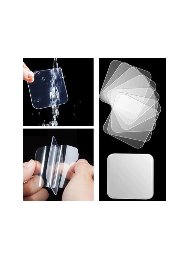 PROMASS - promass Double Sided Tape, Transparent Double Sided Tape Heavy Duty, 100 Pcs Waterproof Sturdy Squares, Film, Acrylic, DIY Crafts, Car Glass Decoration,for Office Home Wall Decoration, Fixing - Image 1