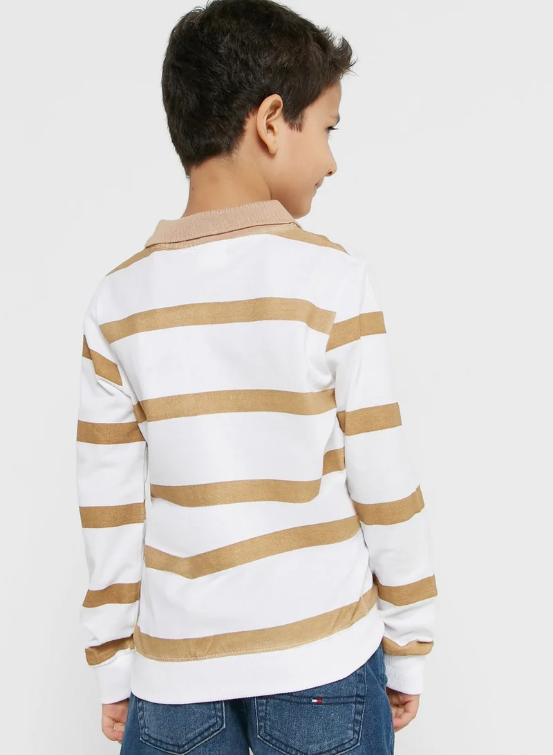 Pinata Striped Full Sleeves Polo For Boys