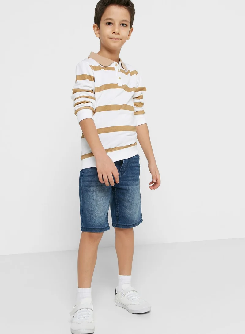 Pinata Striped Full Sleeves Polo For Boys