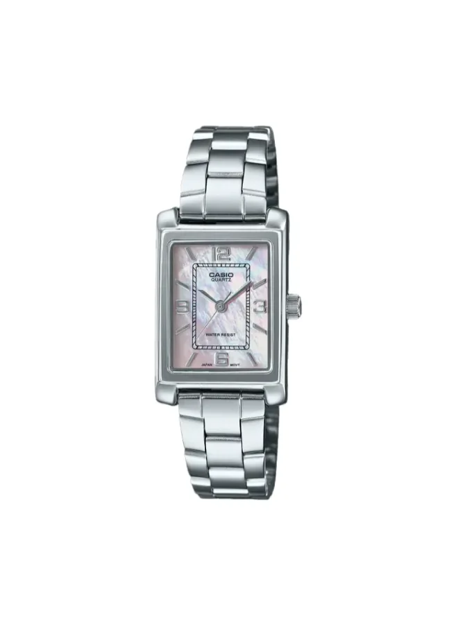 CASIO Women's Analog Display Watch With Silver Stainless Steel Strap - LTP-1234DS-4ADF