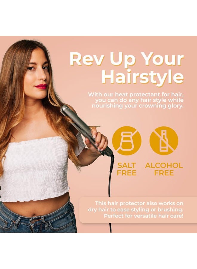 LATINOIL بخاخ زيت الشيا لحماية الشعر من الحرارة - درع حماية حرارية للشعر من الحرارة - بلسم يترك على الشعر - مرطب مضاد للتجاعيد (8 أونصات) - Image 5