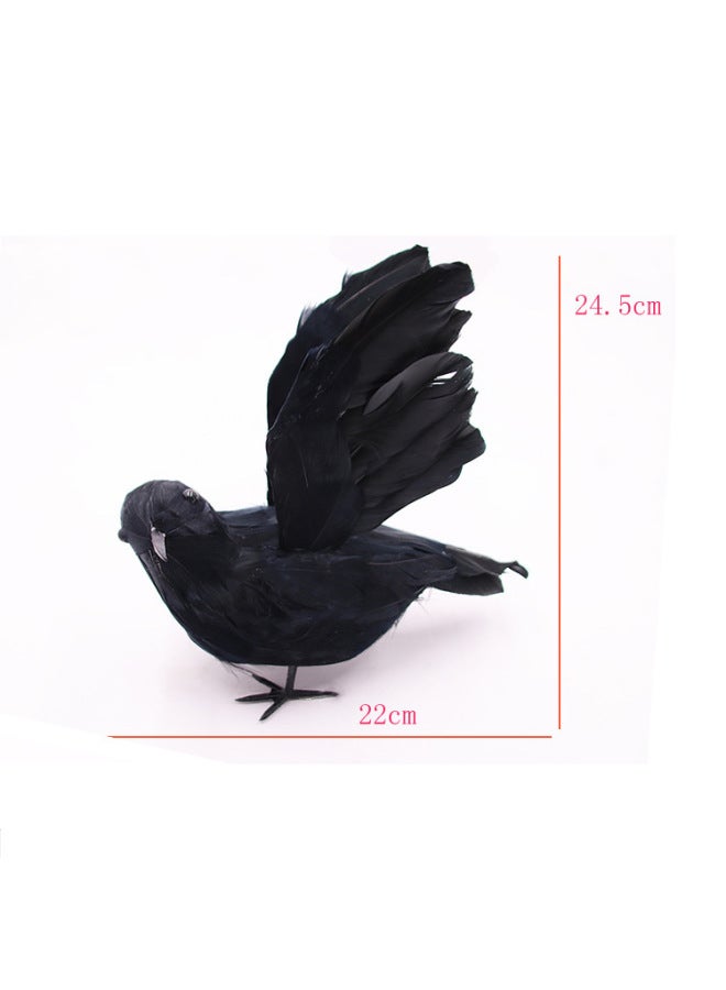 Loquat Simulation Crow Black Crow Decorations Shooting Props Garden Furniture Decoration Easter Wholesale-Dimensions:Flocking 6 Piece Set - Image 4