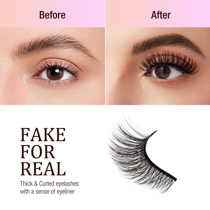 💄 رموش بشرية طبيعية سهلة التطبيق مع غراء مكياج مناسبة لأنماط متعددة - Image 5