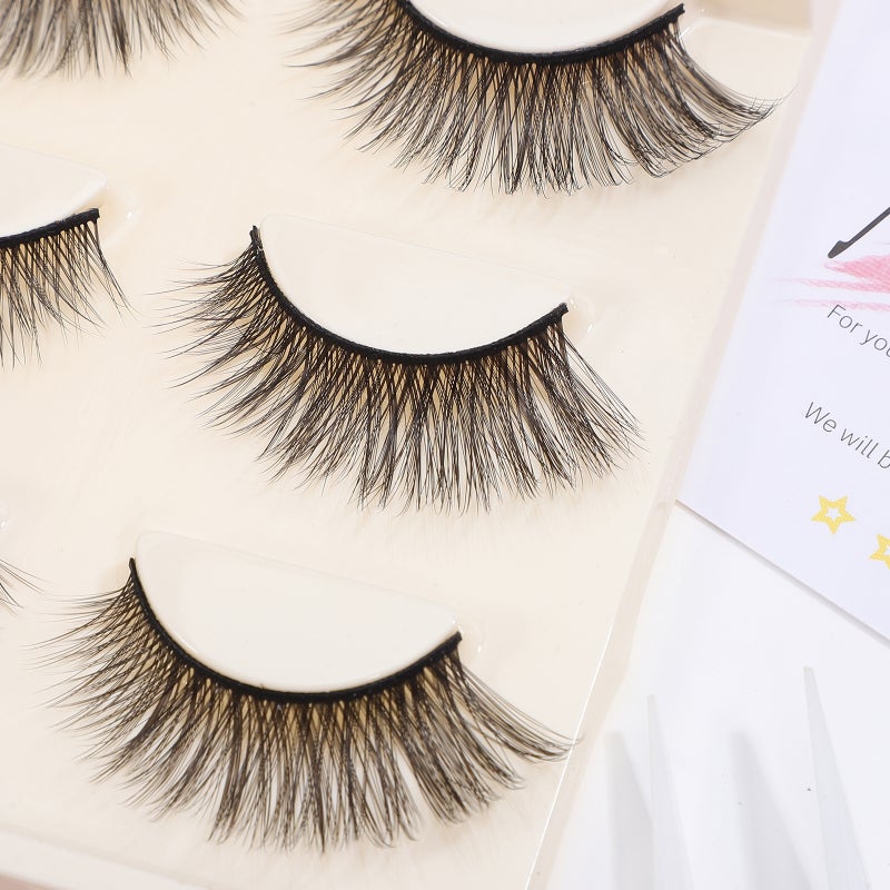 💄 رموش بشرية طبيعية سهلة التطبيق مع غراء مكياج مناسبة لأنماط متعددة - Image 2