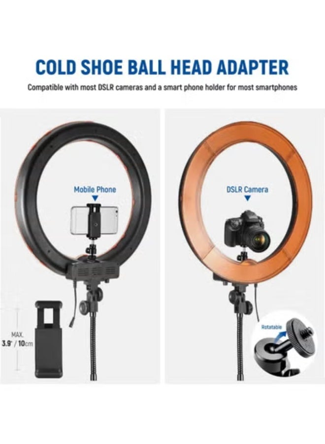 18-Inch Professional LED Ring Light – 50W Dimmable Lighting with Stand, Filters, Remote Shutter, Phone Holder & Carrying Bag - Image 3