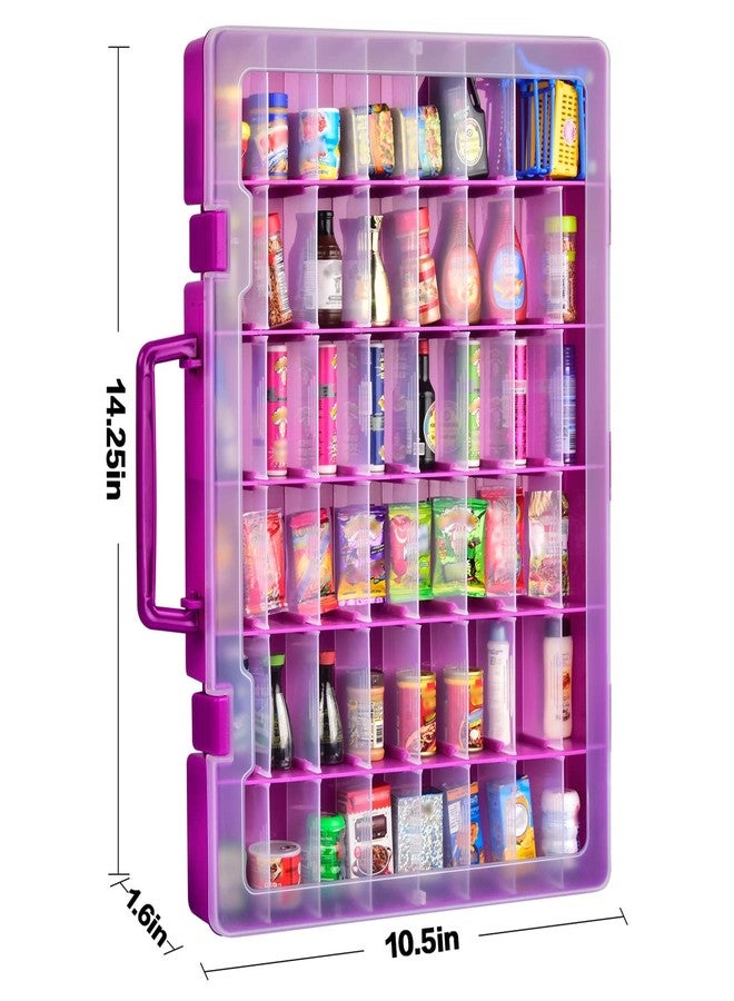 FULLCASE Case Compatible with 5 Surprise for Mini Brands Toys Series 1 2 3 4 Mystery Capsule Real Miniature Collectible Kit Storage for Littles, for Mini Mart Collection Organizer(Box Only) Purple - Image 3