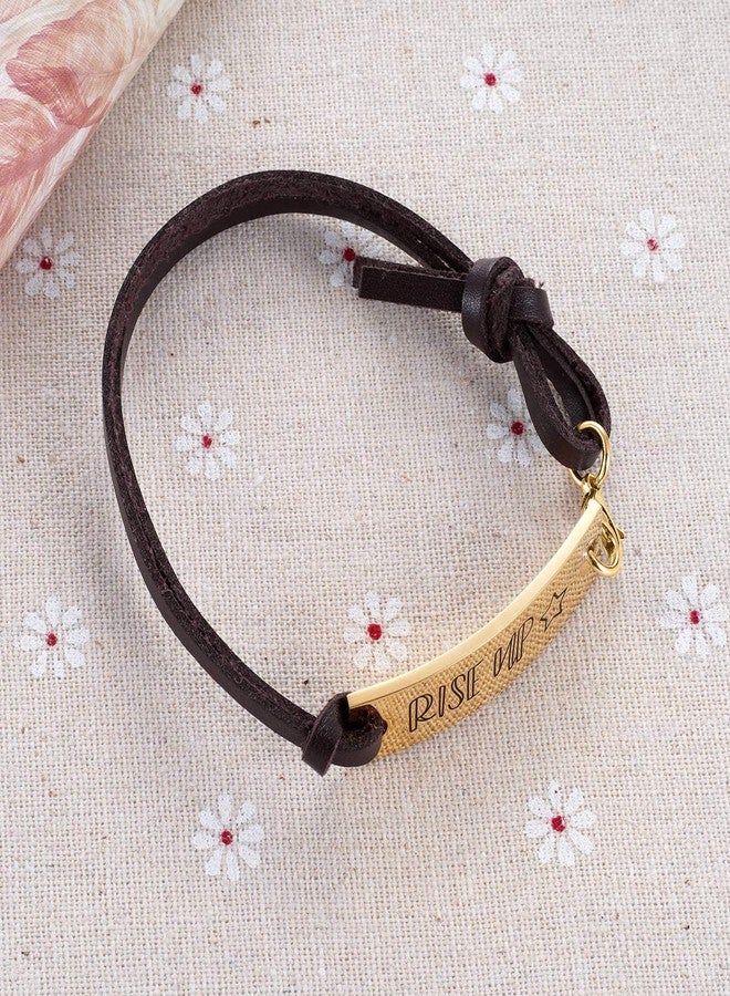 MIXJOY Hamilton Broadway Musical Merchandise Gifts Rise Up Brown Leather Bracelet Jewelry for Teen - Image 4
