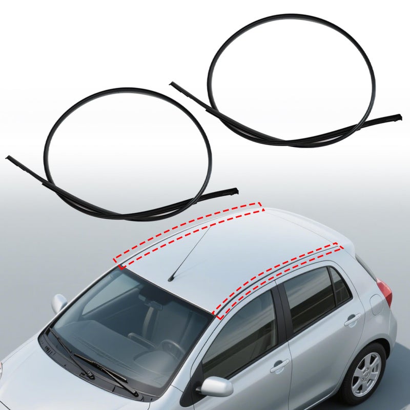 Generic NLQR 2pcs Roof Drip Moulding Strips Weatherstrip 7555252140 7555152160 Compatible with Toyota Yaris Sedan 2007 2008 2009 2010 2011 Replace 75551-52160 75552-52140 Left and Right Side  - Image 1