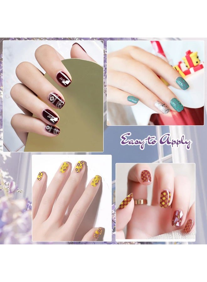 Biutee Nail Stamper Kit 12Pcs Nail Stamping Plate 8Pcs Stamping Gel Polish Nail Stamping Kit with Silicone Stamper Scraper Storage Bag Lace Plaid Stamp Template Holiday Gift for Women - Image 3