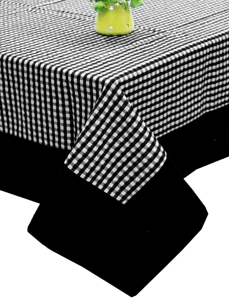 Kuber Industries 100% Cotton 4 Seater Centre Table Cover for Living Room | Teapoy Teepai Cover Cloth for Glass Table | Designer Study Table Cloth Aesthetic & Dastarkhwan for Dining Table (Black) - Image 5