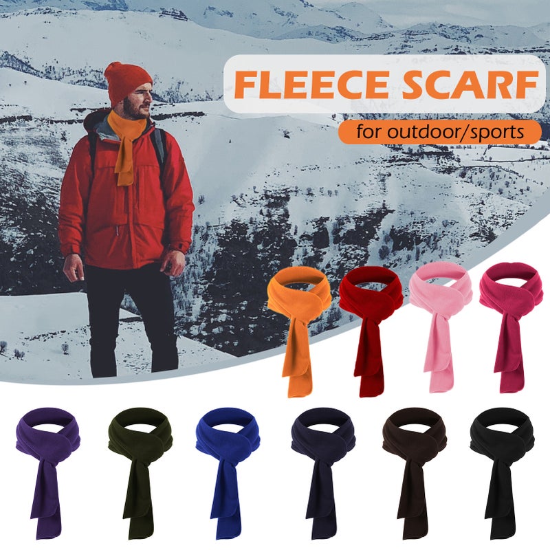Men Women Long Fleece Scarf for Winter Sports Lightweight Solid Neck Warmer Head Cover - Image 4