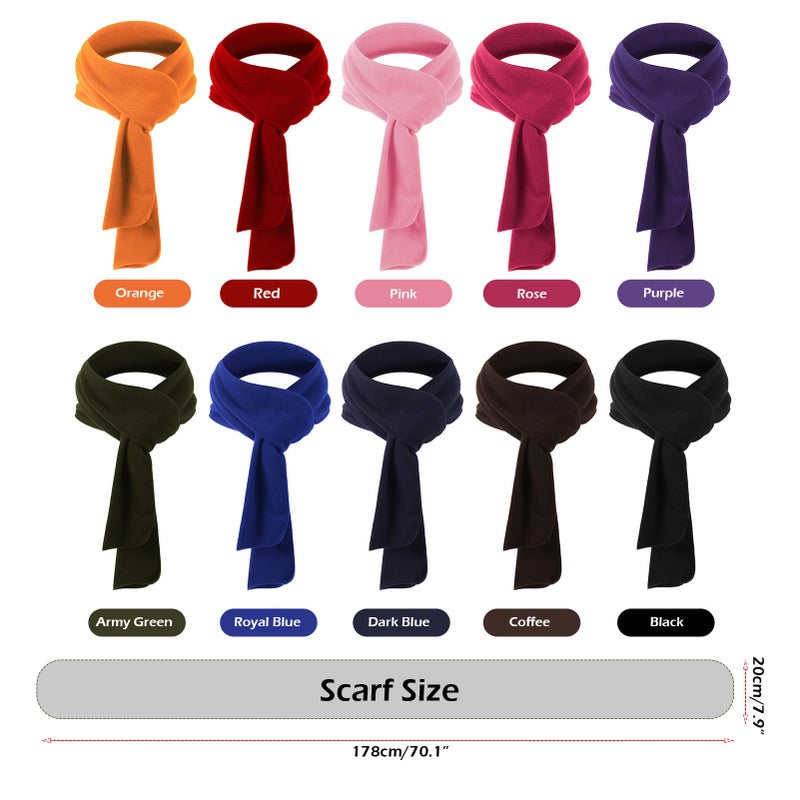 Men Women Long Fleece Scarf for Winter Sports Lightweight Solid Neck Warmer Head Cover - Image 5