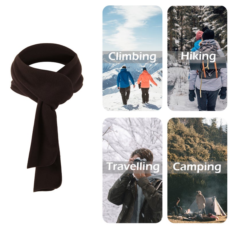 Men Women Long Fleece Scarf for Winter Sports Lightweight Solid Neck Warmer Head Cover - Image 3