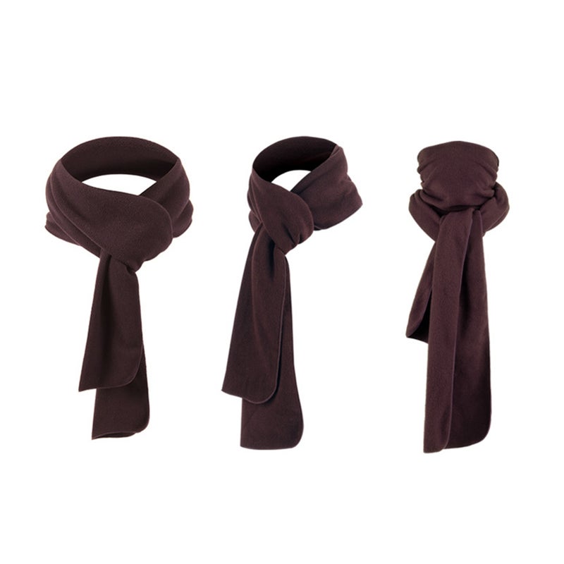 Men Women Long Fleece Scarf for Winter Sports Lightweight Solid Neck Warmer Head Cover - Image 2