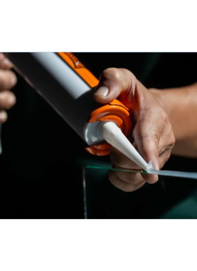 Silicone Sealant with Caulking Gun - Professional Grade Applicator Kit for Waterproofing, Sealing, and Repairs, Heavy-Duty Gun with Smooth Trigger Action, Ideal for Bathrooms, Kitchens, and Windows