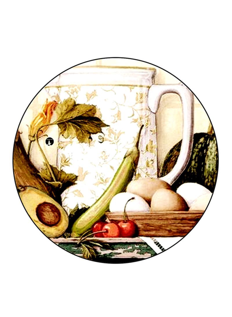 RKN Food Printed Mouse Pad  Round  Multicolour