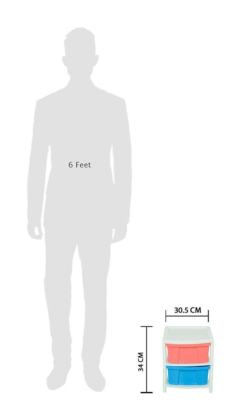 Nabhya 2Drawer Storage Organizer Multicolour Standard Rectangular Size12 Inch15 Inch135Inch 2 Multicolour - Image 2