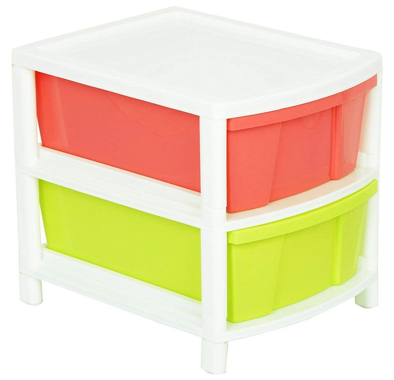 Nabhya 2Drawer Storage Organizer Multicolour Standard Rectangular Size12 Inch15 Inch135Inch 2 Multicolour - Image 3