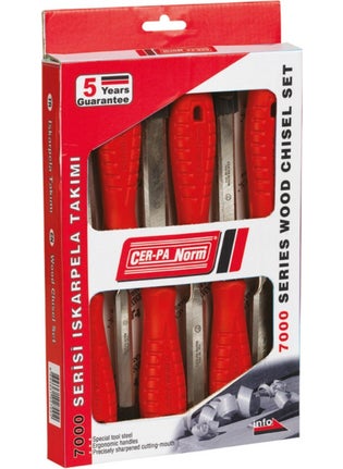 CER-PA NORM 7000 58 7005 Professional 5 Piece Chisel Set/Set (12/14/16/18/20/22MM)  - Image 2