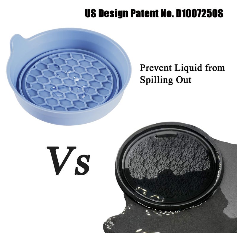 Amooca Car Cup Coaster Universal Automotive Waterproof Non-Slip Cup Holders Sift-Proof Spill Holder Car Interior Accessories 4 Pack Gray Blue - Image 4
