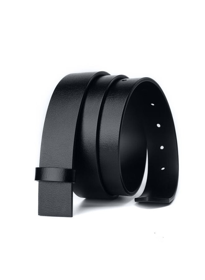 Crocodile T-shirt Retro Leather Belt, No Buckle, Men's Pin Buckle Belt With Holes, Casual Trouser Belt, Without Buckle, E2651 Black - Image 1