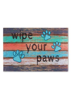 Generic 40*60cm Home Rainbow Series Entrance Door Mat Porch Dust-proof Wear-resistant Floor Mat Home Entrance Stepping Mat Dog Paw Print (wipe your paws-2)  - Image 1