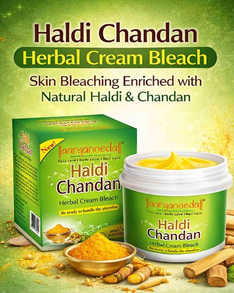Aryanveda Haldi Chandan Herbal Bleach Cream | Turmeric & Sandalwood for Glowing Skin, Brightening, Anti-Acne & Smooth Skin | Women & Men | 43g Each (Pack of 10) - Image 5