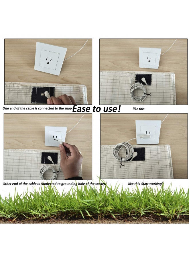 CONDUCTIVE CONDUCTIVE Brand Grounding Sheet for Bed Organic Cotton Silver with Ground Connection Cord 52 x 27 inch, Original Color Sleeping Wellness Benefits Sleep Therapy - Image 2