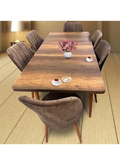 LHFHOMT 7 Seater Dining Room Sets 1 Table With 6 Chairs (160 x 80 x 70 cm) dining Table Sets  - Image 1