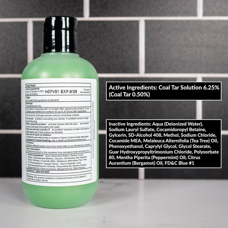 Pete & Pedro CONTROL Extra-Strength Dandruff & Anti-Itch Hair Shampoo - Men & Women | Medicated Treatment, Coal Tar, Peppermint, Tea Tree Oil For Dry Flakes & Itchy Scalp | Shark Tank Featured, 8.5 oz - Image 3