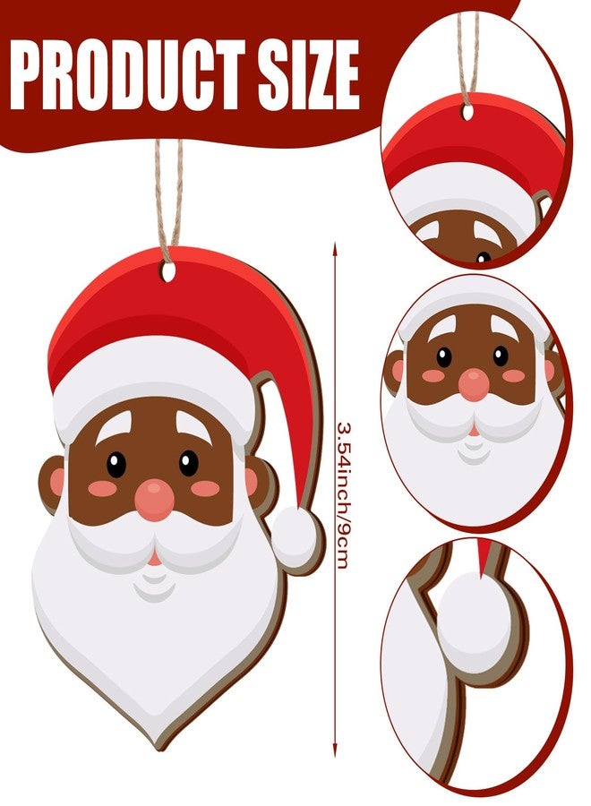 Barydat 45 Pcs African American Christmas Hanging Ornament Santa Tree Decoration Wood Black Angel Ballerina Elk Reindeer Gingerbread Nutcracker Ornament for Xmas Party Holiday Decor - Image 2